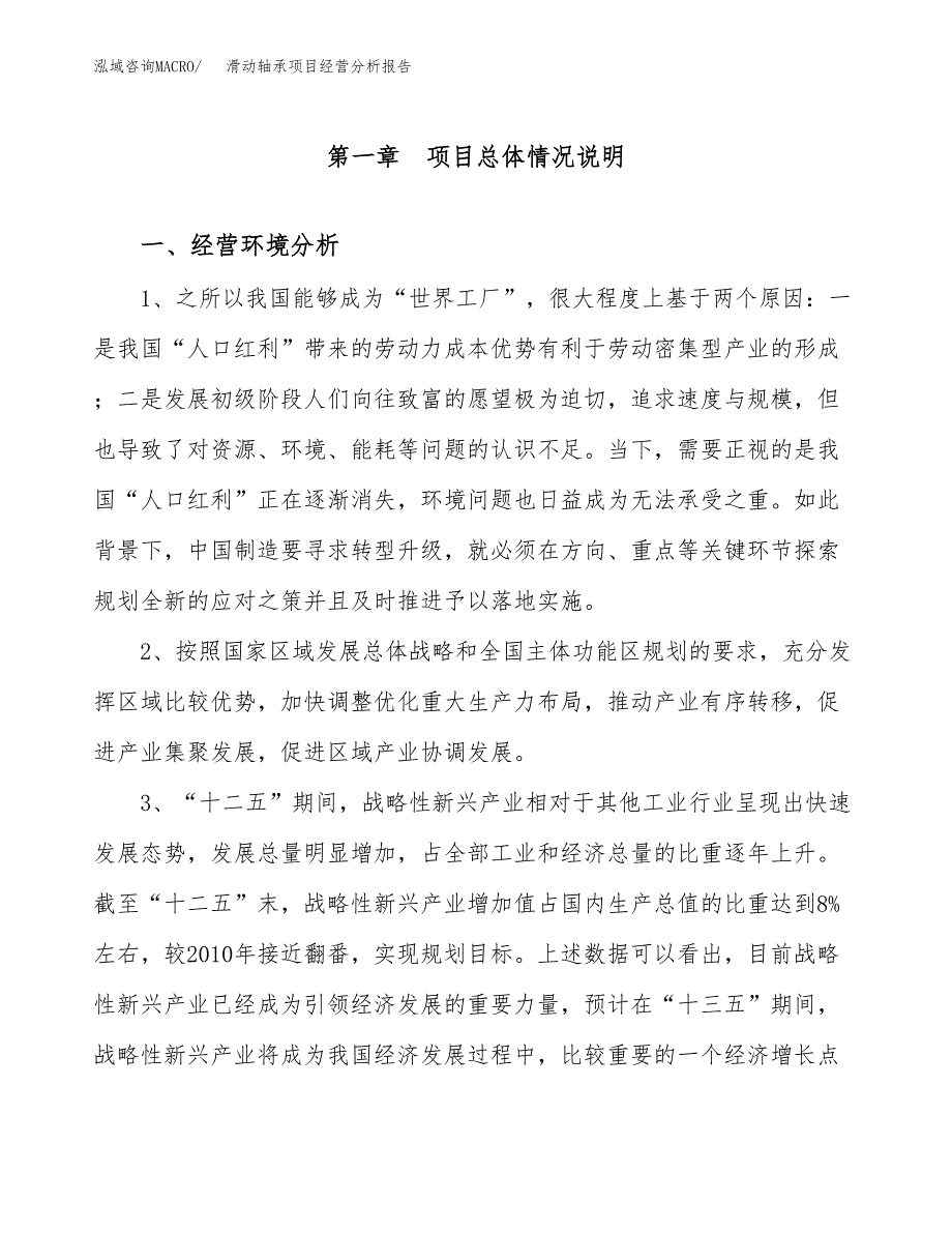 滑动轴承项目经营分析报告模板_第2页