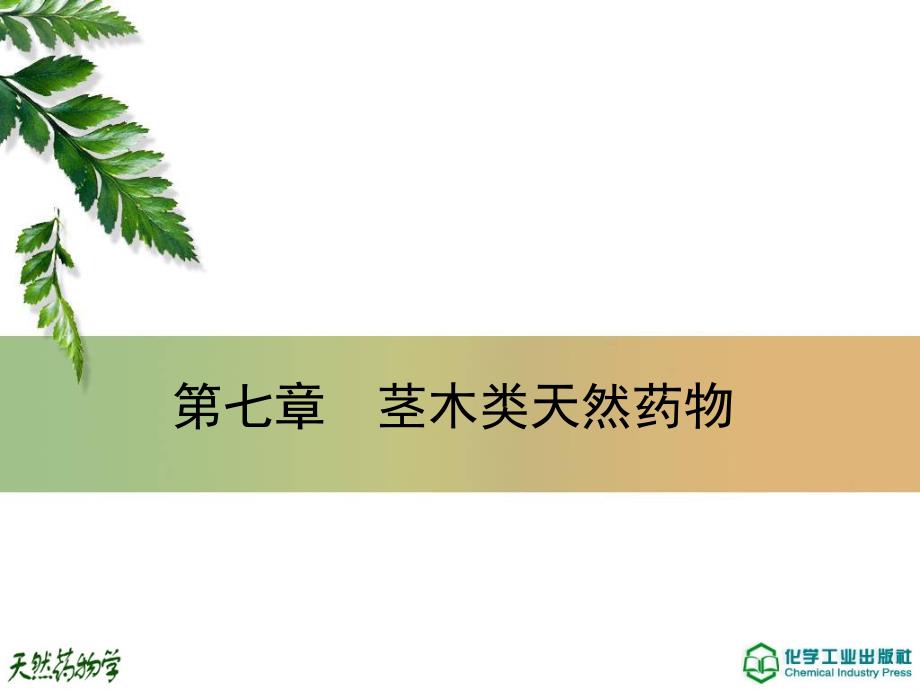 天然药物学 教学课件 ppt 作者 李建民 主编 张志义 副主编第七章茎木类天然药物_第1页