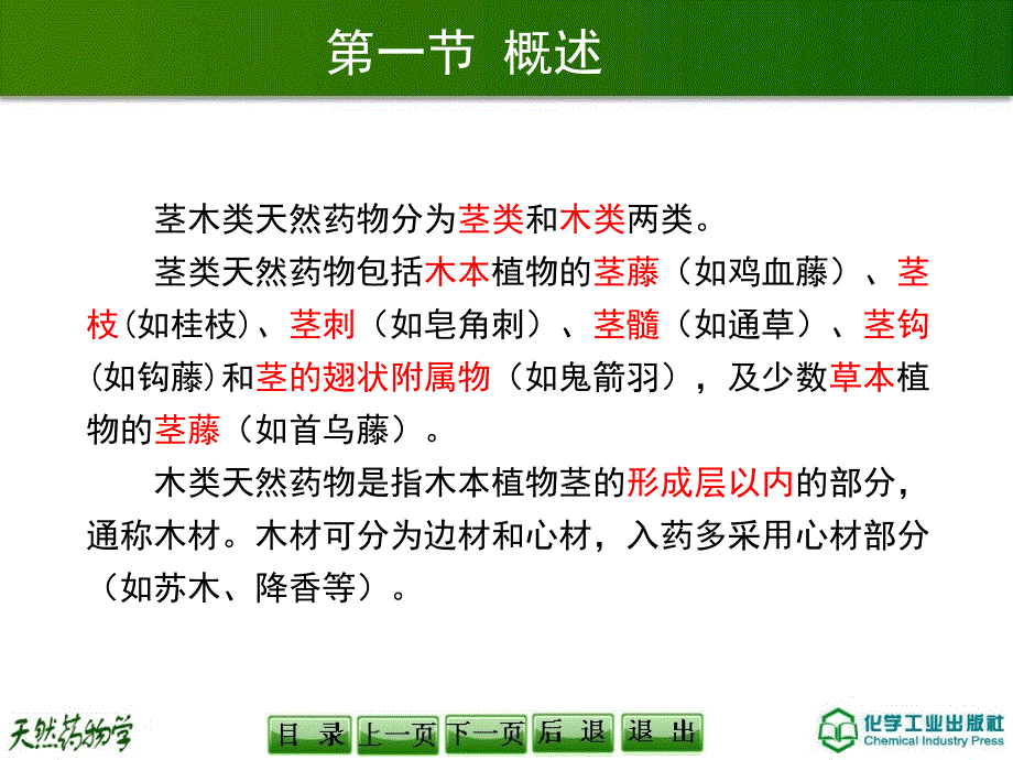 天然药物学 教学课件 ppt 作者 李建民 主编 张志义 副主编第七章茎木类天然药物_第3页