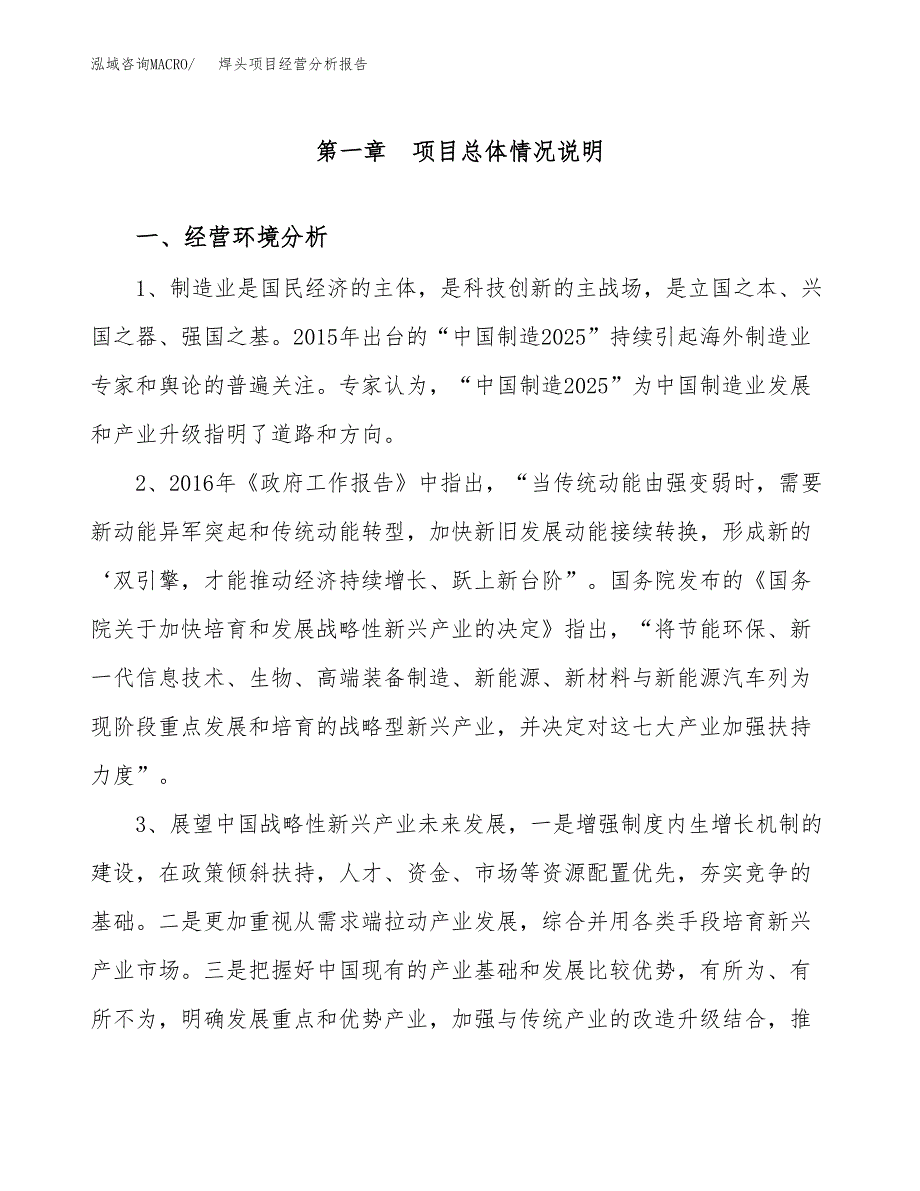 焊头项目经营分析报告模板_第2页