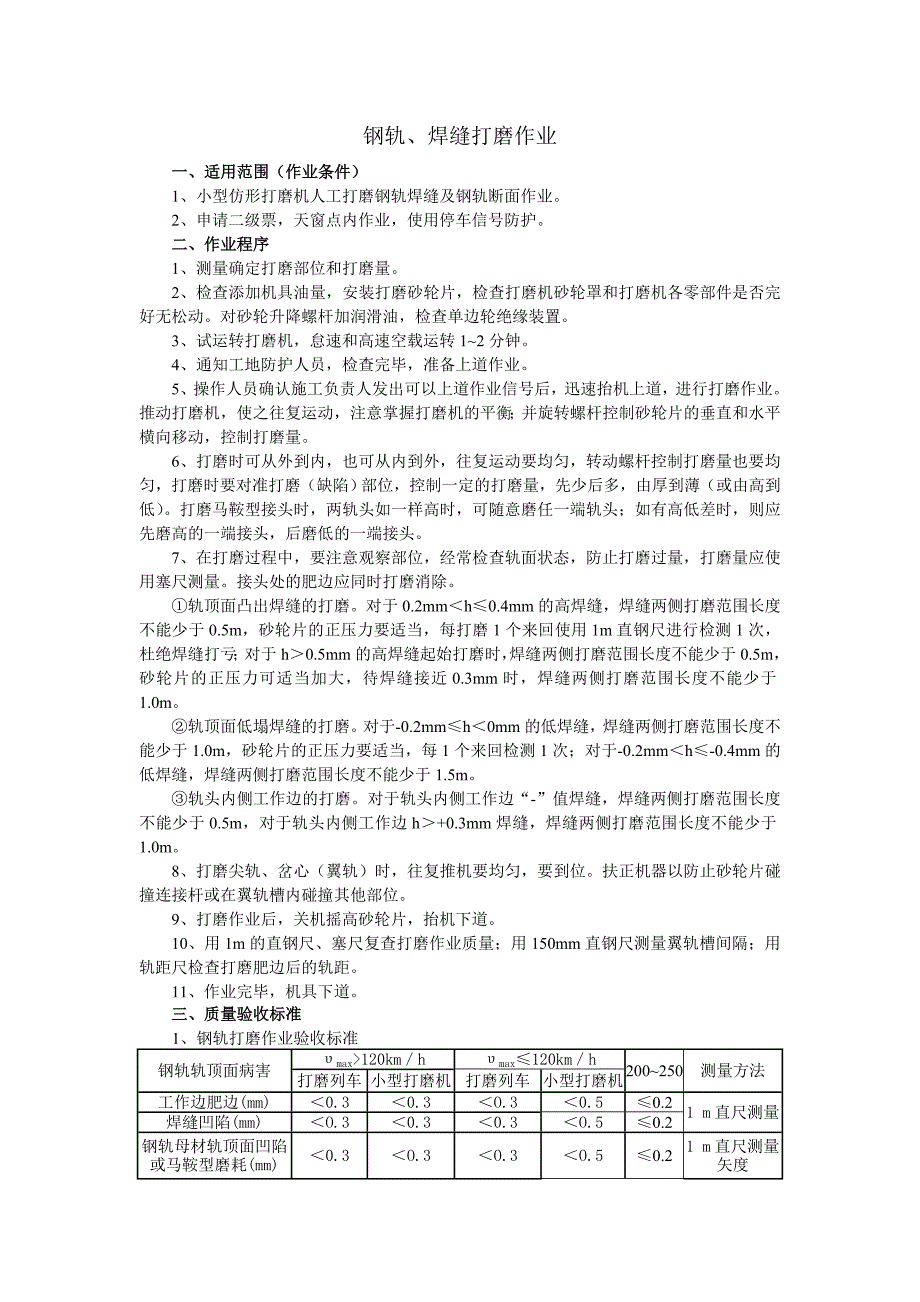 钢轨、焊缝打磨作业_第1页