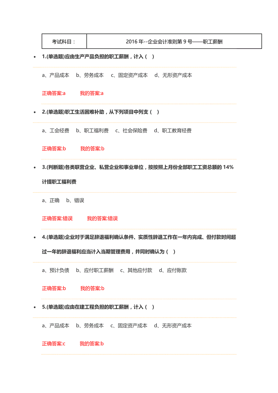 2016年--企业会计准则第9号——职工薪酬资料_第1页