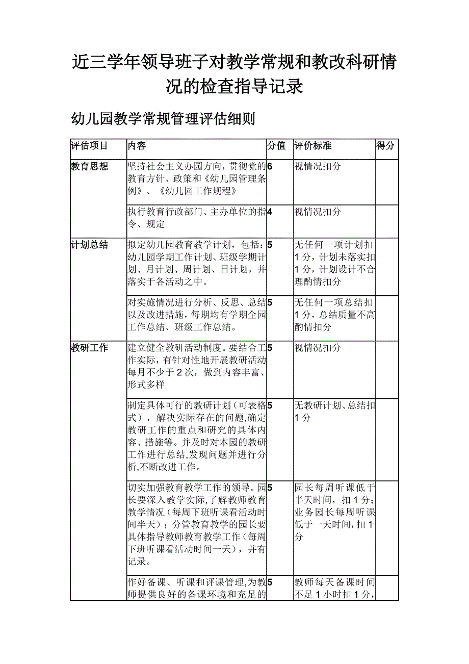 近三学年领导班子对教学常规和教改科研情况的检查指导记录_第1页