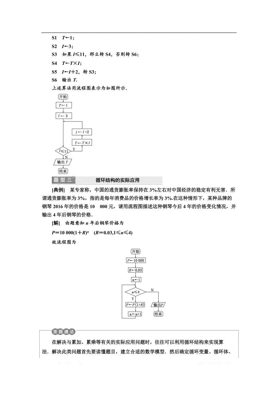 2017-2018学年高中数学苏教版必修3教学案：第1章 1.2 1.2.3 循环结构 _第5页