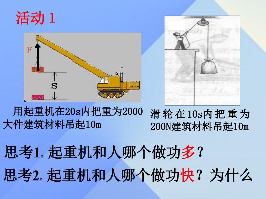 九年级物理上册_11.2 怎样比较做功的快慢课件 粤教沪版_第2页