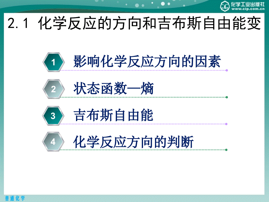 普通化学 教学课件 ppt 作者 景晓燕 主编第二章 化学反应的方向 限度和速率_第3页