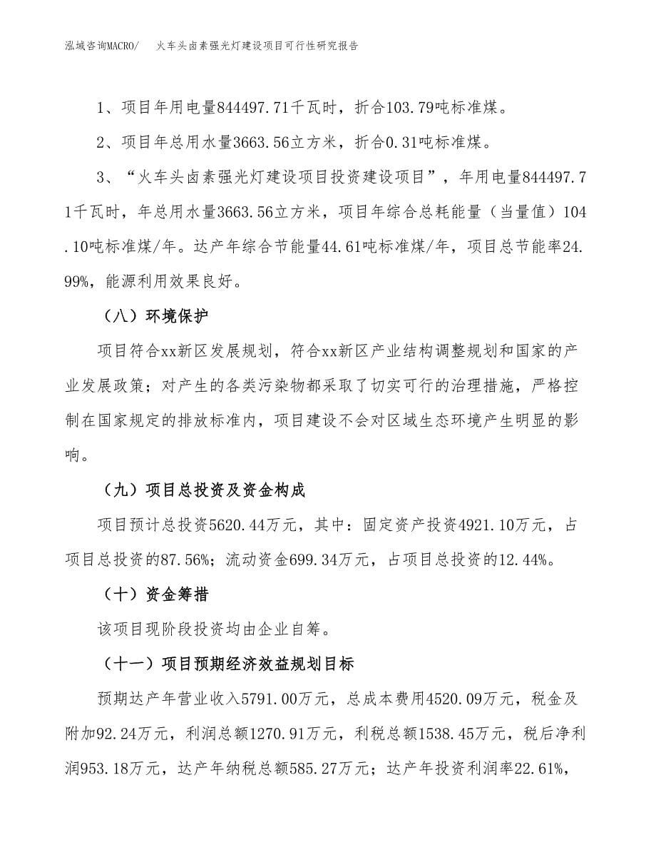 火车头卤素强光灯建设项目可行性研究报告(投资申请).docx_第5页