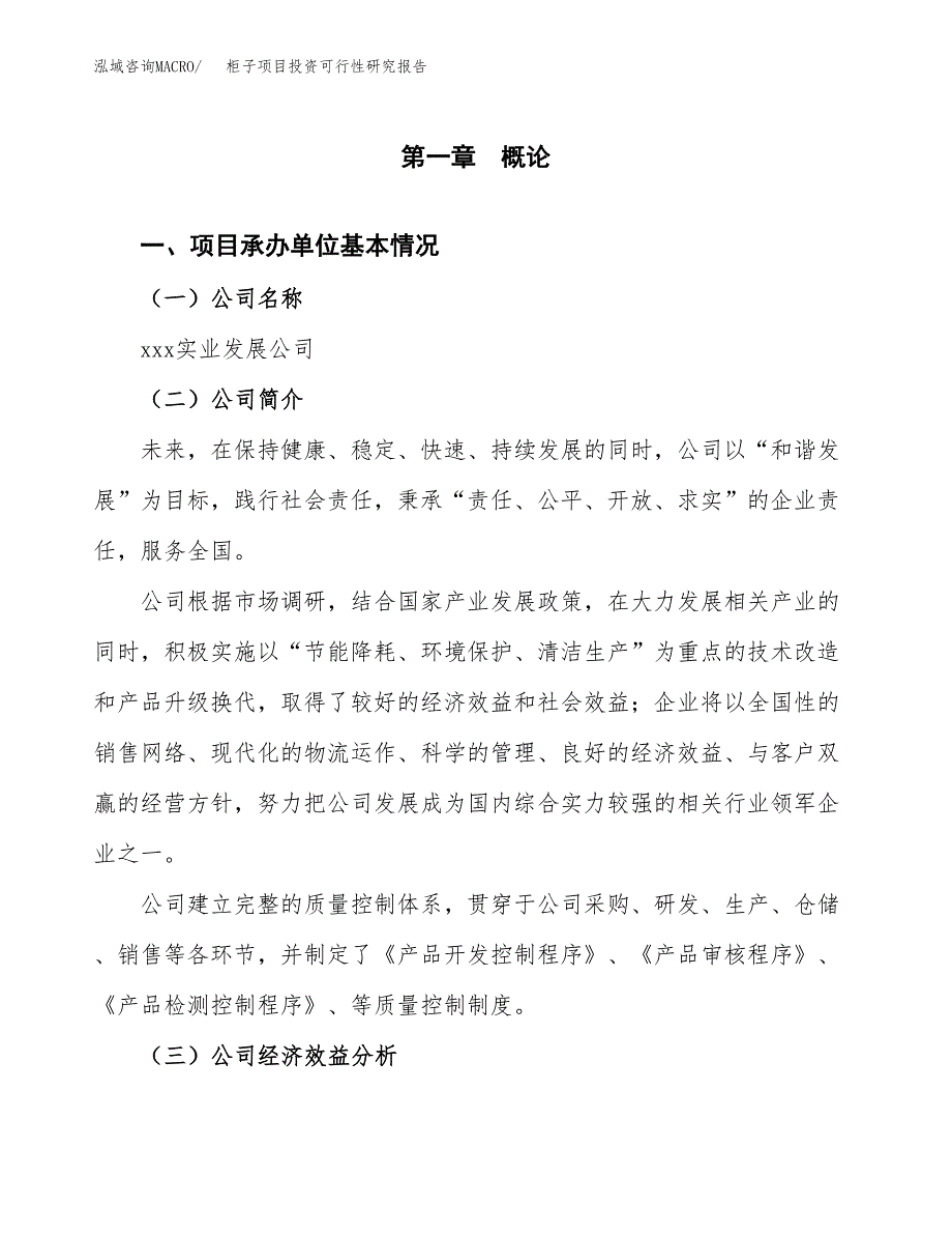 柜子项目投资可行性研究报告（项目申请）_第3页