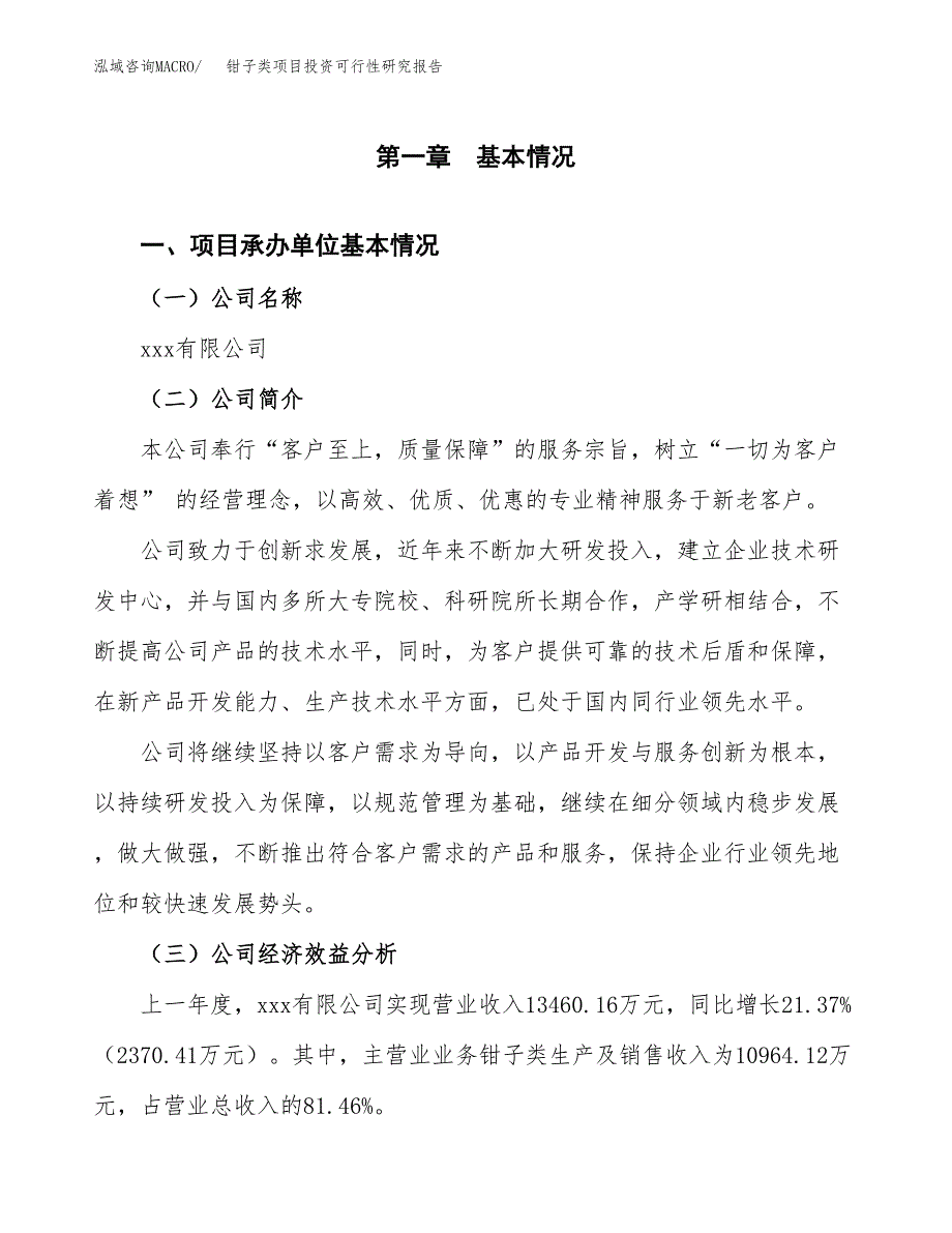 钳子类项目投资可行性研究报告（项目申请）_第3页