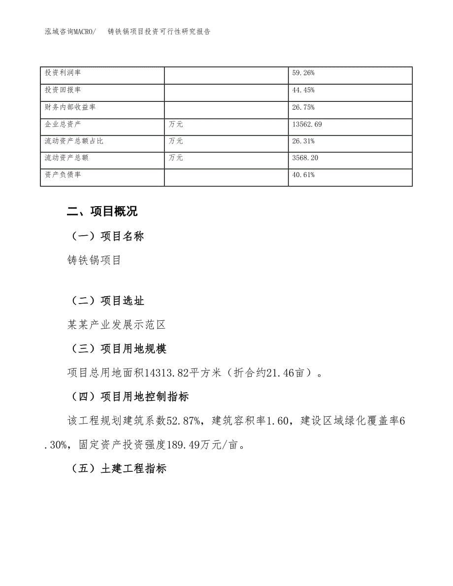 铸铁锅项目投资可行性研究报告（项目申请）_第5页
