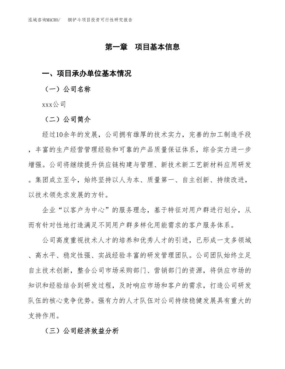 铜铲斗项目投资可行性研究报告（项目申请）_第3页