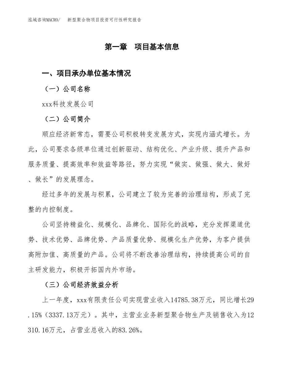 新型聚合物项目投资可行性研究报告（项目申请）_第3页