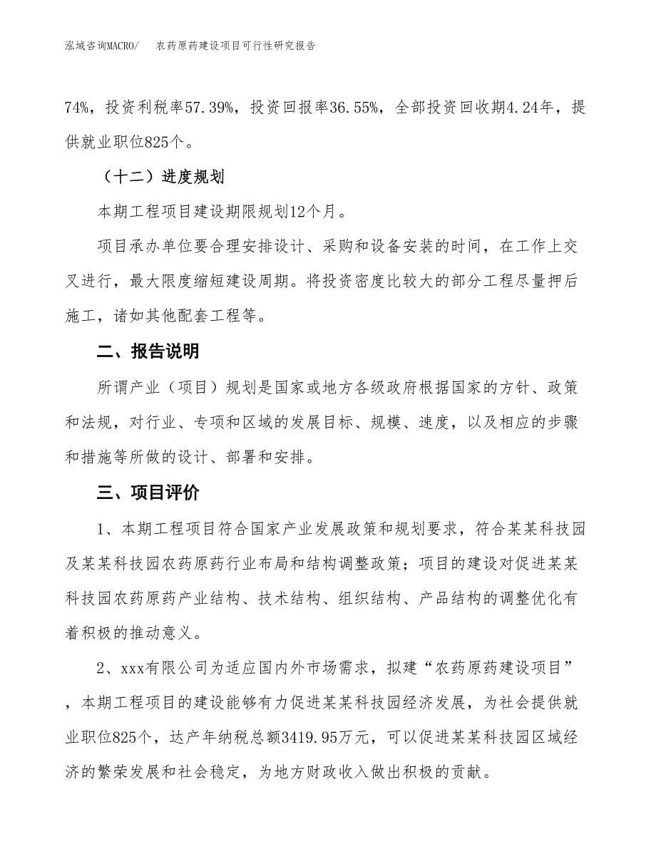 农药原药建设项目可行性研究报告(投资申请).docx_第5页