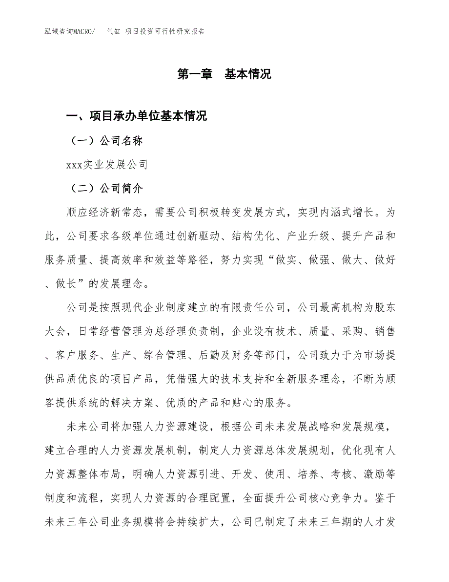 气缸 项目投资可行性研究报告（项目申请）_第3页