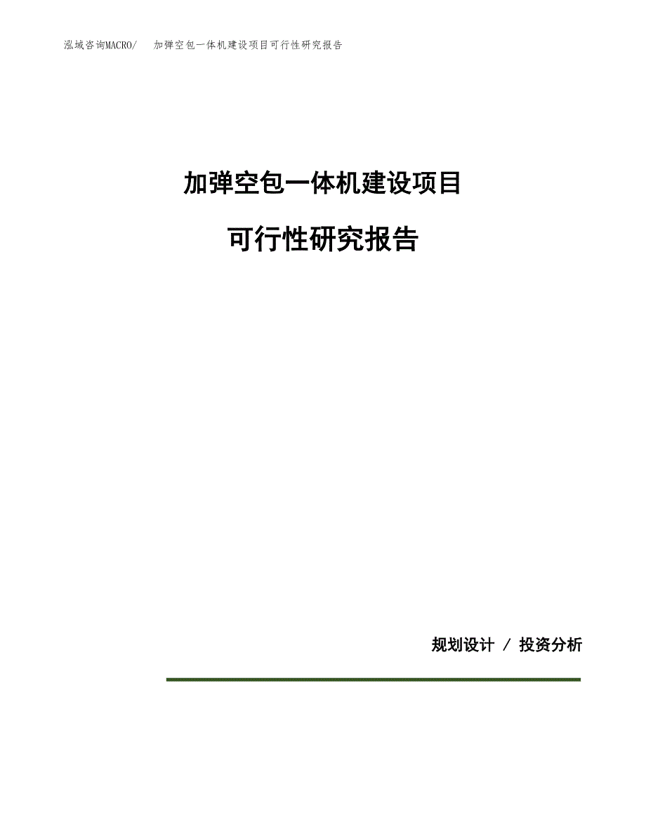 加弹空包一体机建设项目可行性研究报告(投资申请).docx_第1页