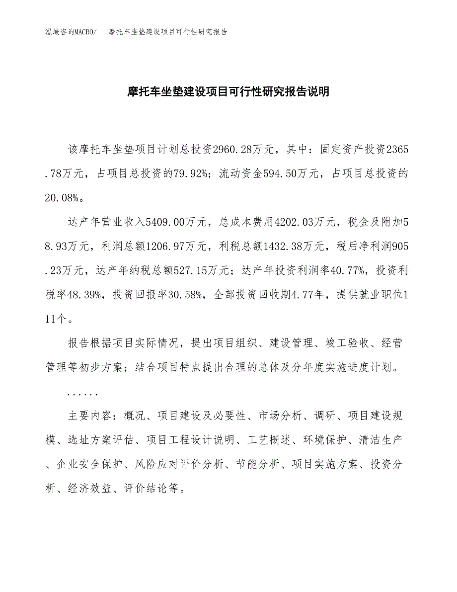 摩托车坐垫建设项目可行性研究报告(投资申请).docx_第2页