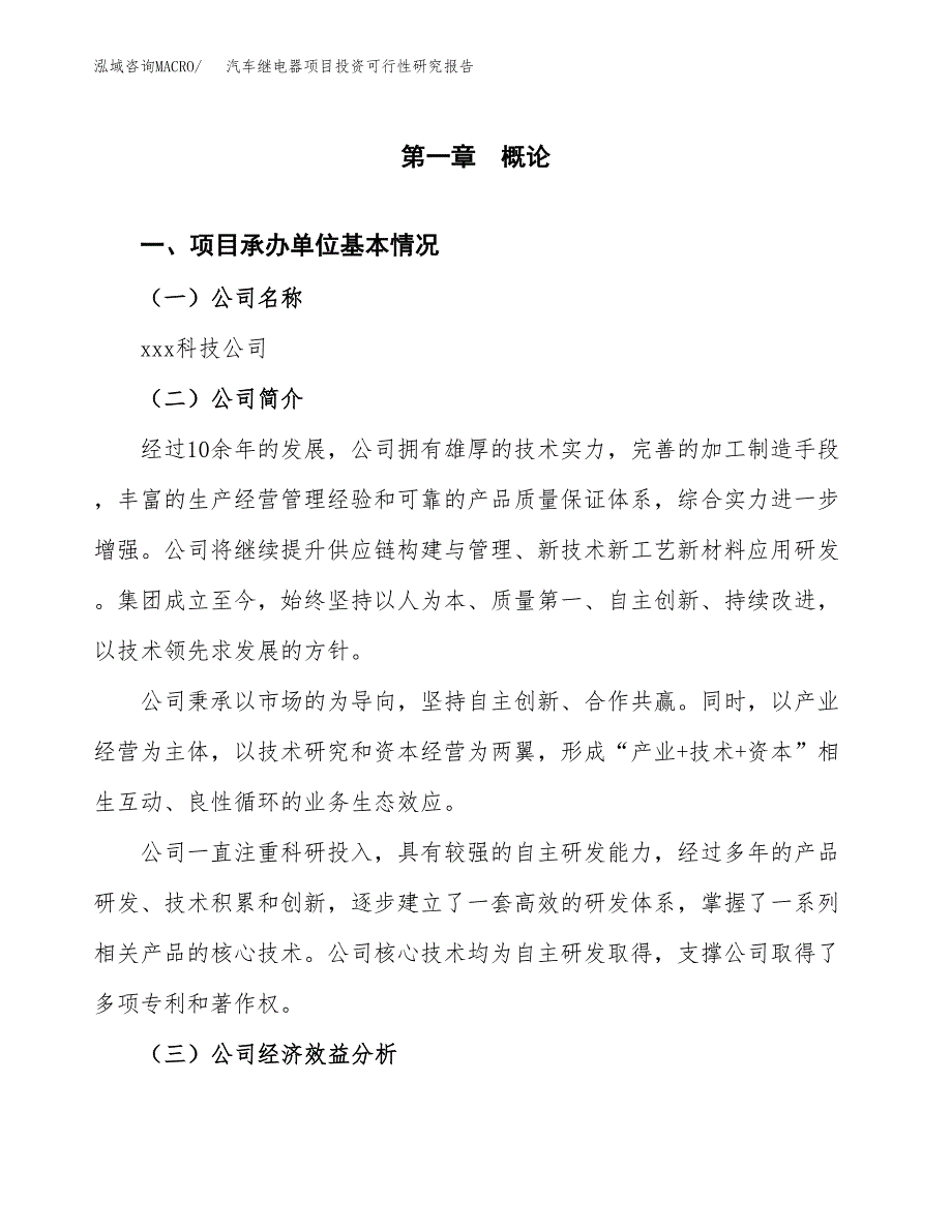 汽车继电器项目投资可行性研究报告（项目申请）_第3页