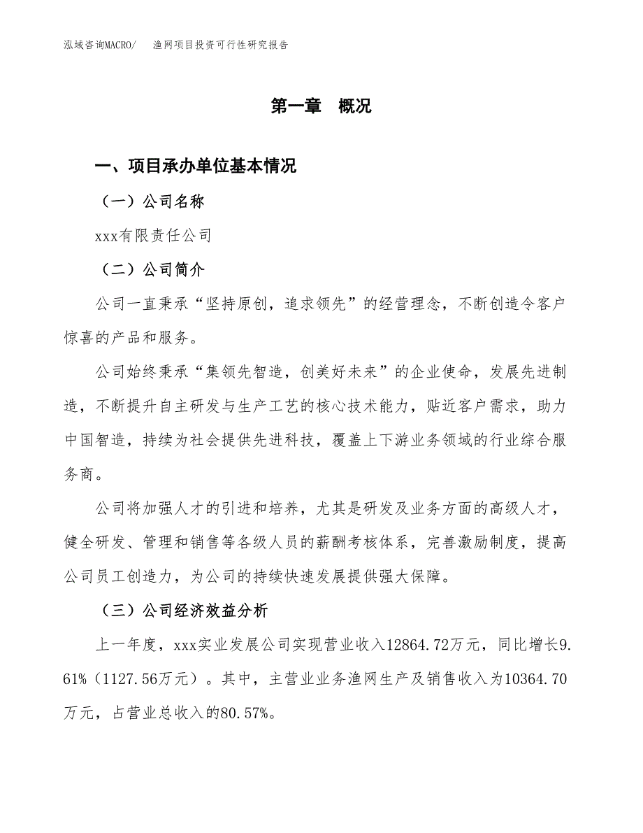 渔网项目投资可行性研究报告（项目申请）_第3页