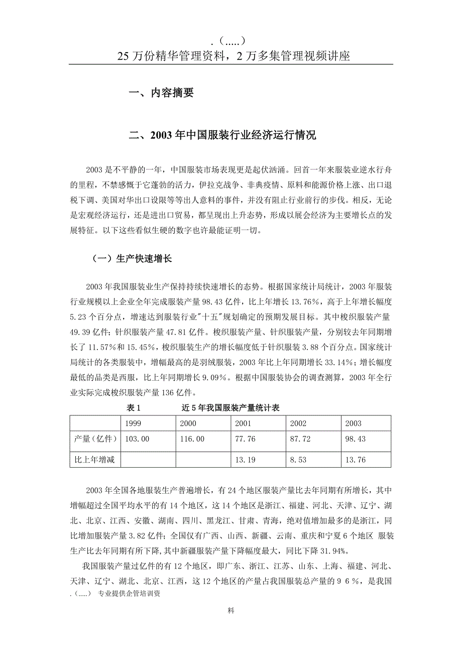 某年度中国服装行业运行情况_第1页