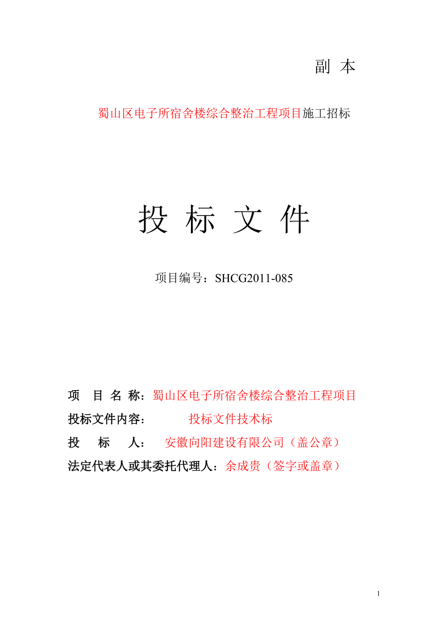 某宿舍楼综合整治工程项目施工招标_第1页