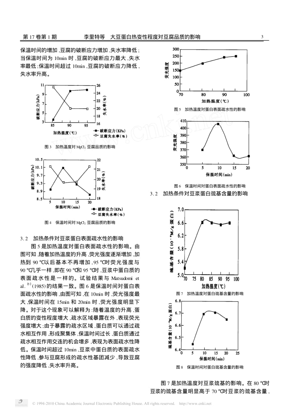 大豆蛋白热变性程度对豆腐品质的影响_第3页