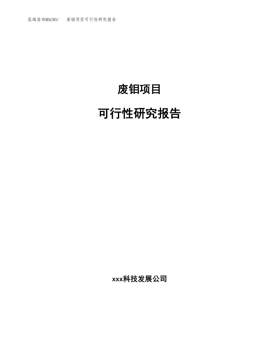 废钼项目可行性研究报告（总投资10000万元）.docx_第1页