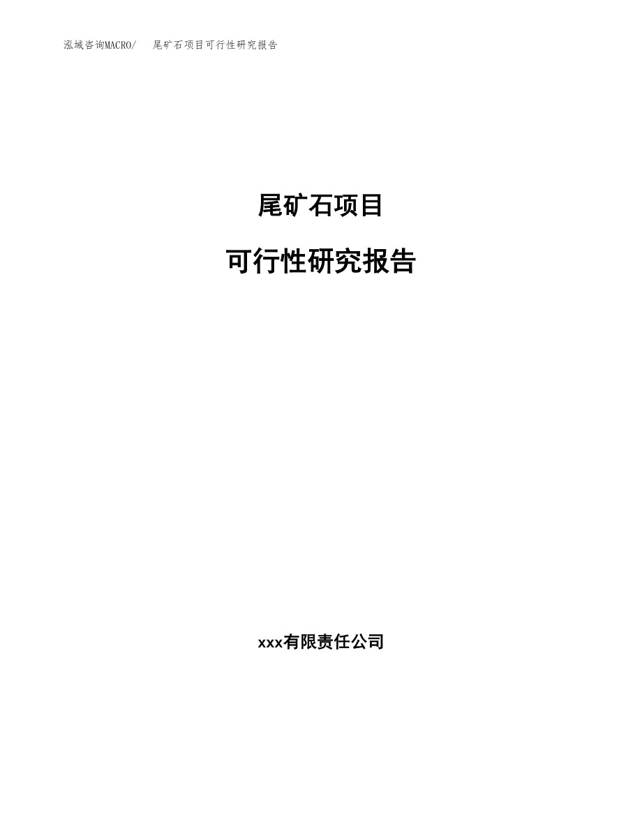 尾矿石项目可行性研究报告范文（总投资20000万元）.docx_第1页