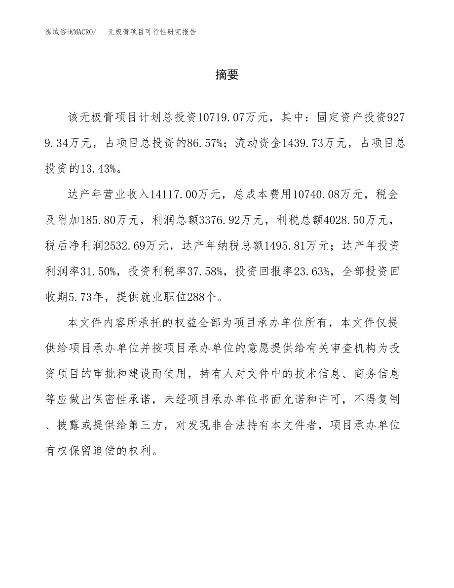 无极膏项目可行性研究报告范文（总投资11000万元）.docx_第2页