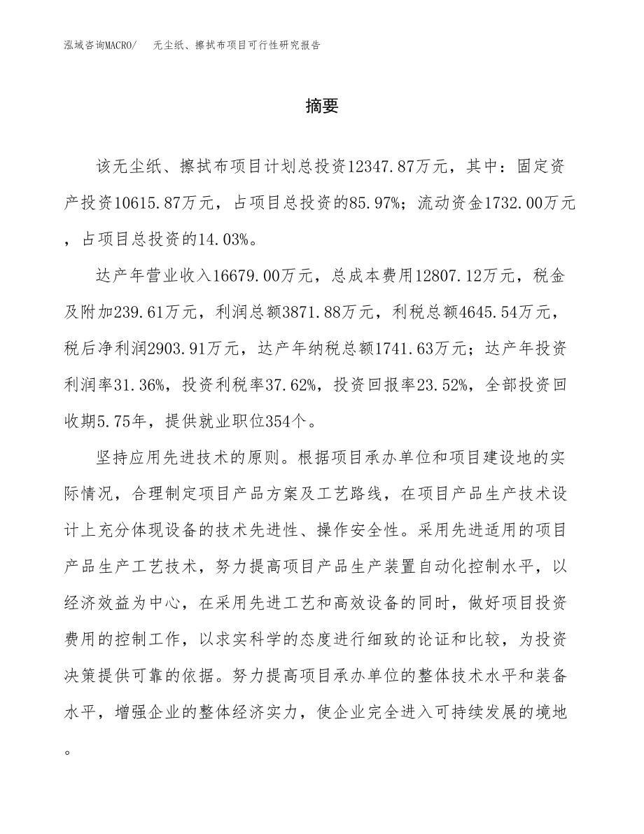 无尘纸、擦拭布项目可行性研究报告范文（总投资12000万元）.docx_第2页