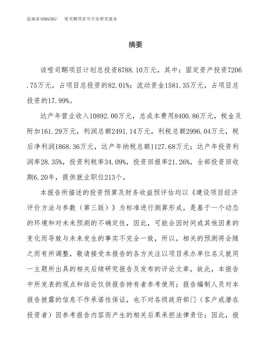 哑司酮项目可行性研究报告范文（总投资9000万元）.docx_第2页