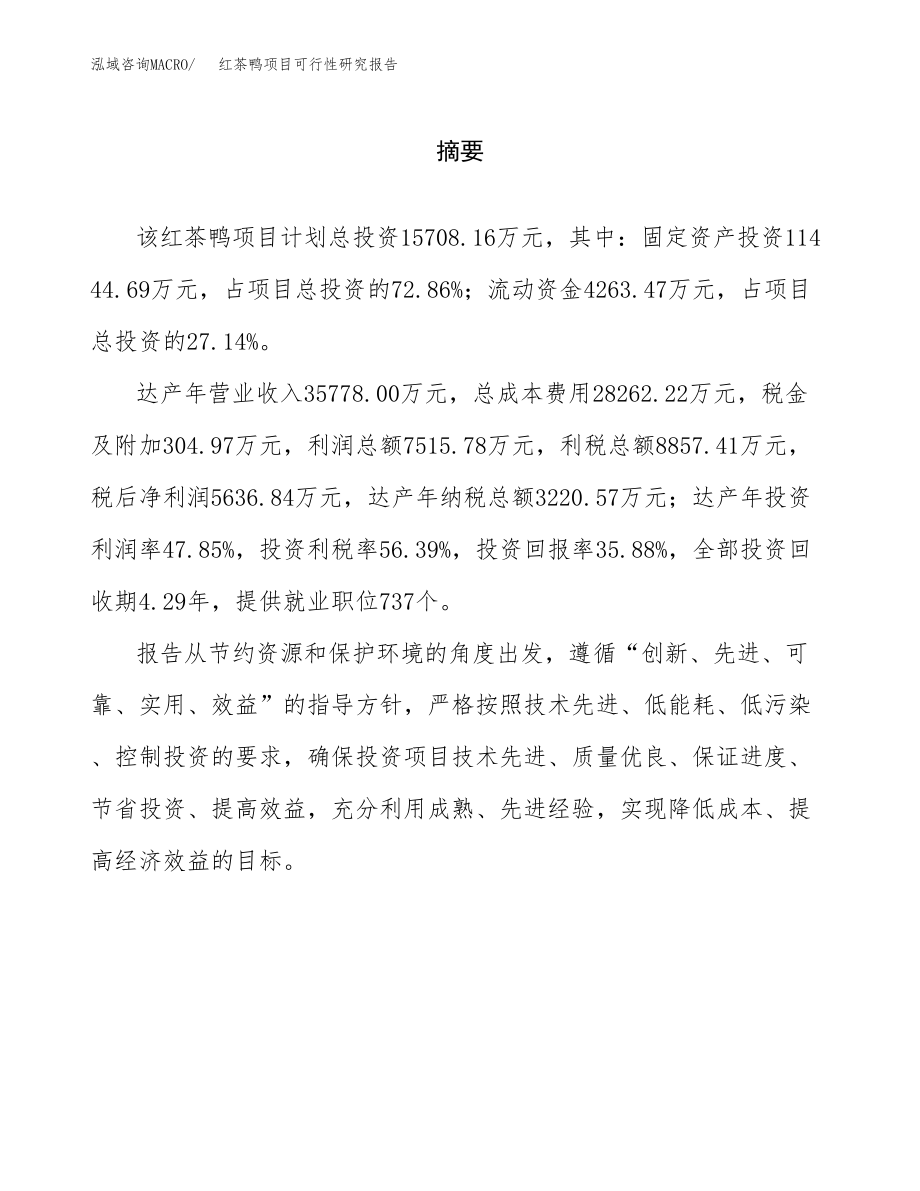 红茶鸭项目可行性研究报告范文（总投资16000万元）.docx_第2页