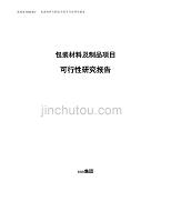 包装材料及制品项目可行性研究报告（总投资10000万元）