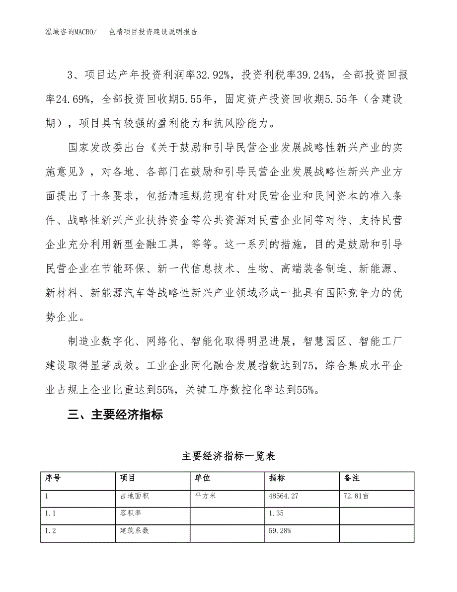 色精项目投资建设说明报告.docx_第4页