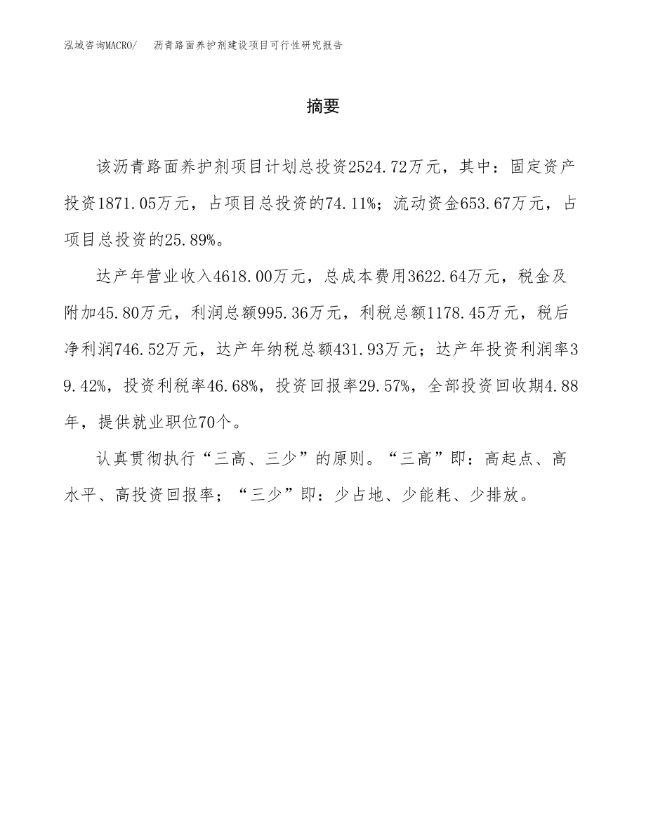 沥青路面养护剂建设项目可行性研究报告模板               （总投资3000万元）_第2页