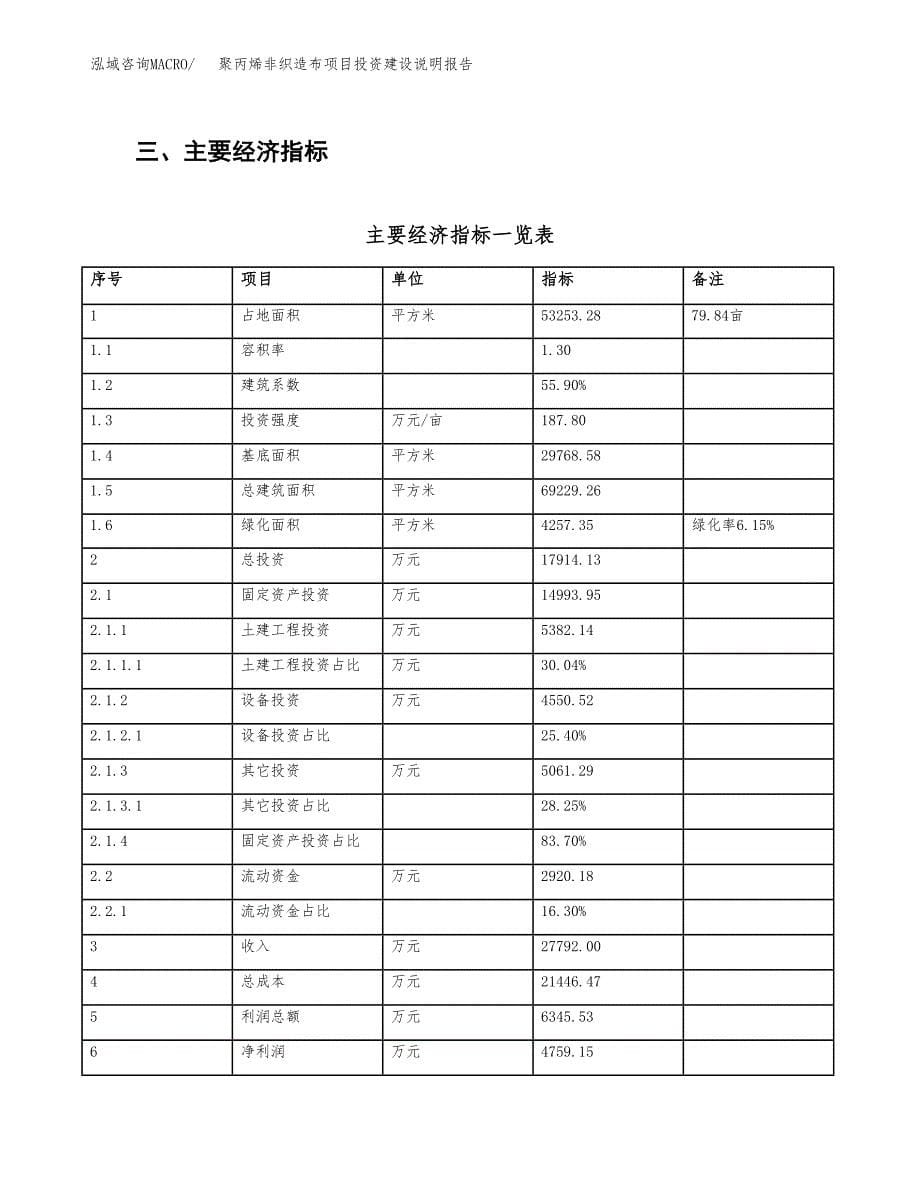 聚丙烯非织造布项目投资建设说明报告.docx_第5页