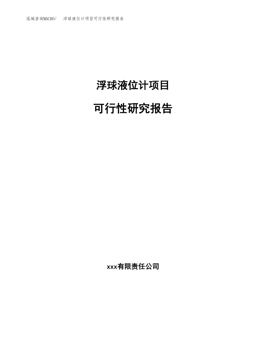 浮球液位计项目可行性研究报告（投资建厂申请）_第1页