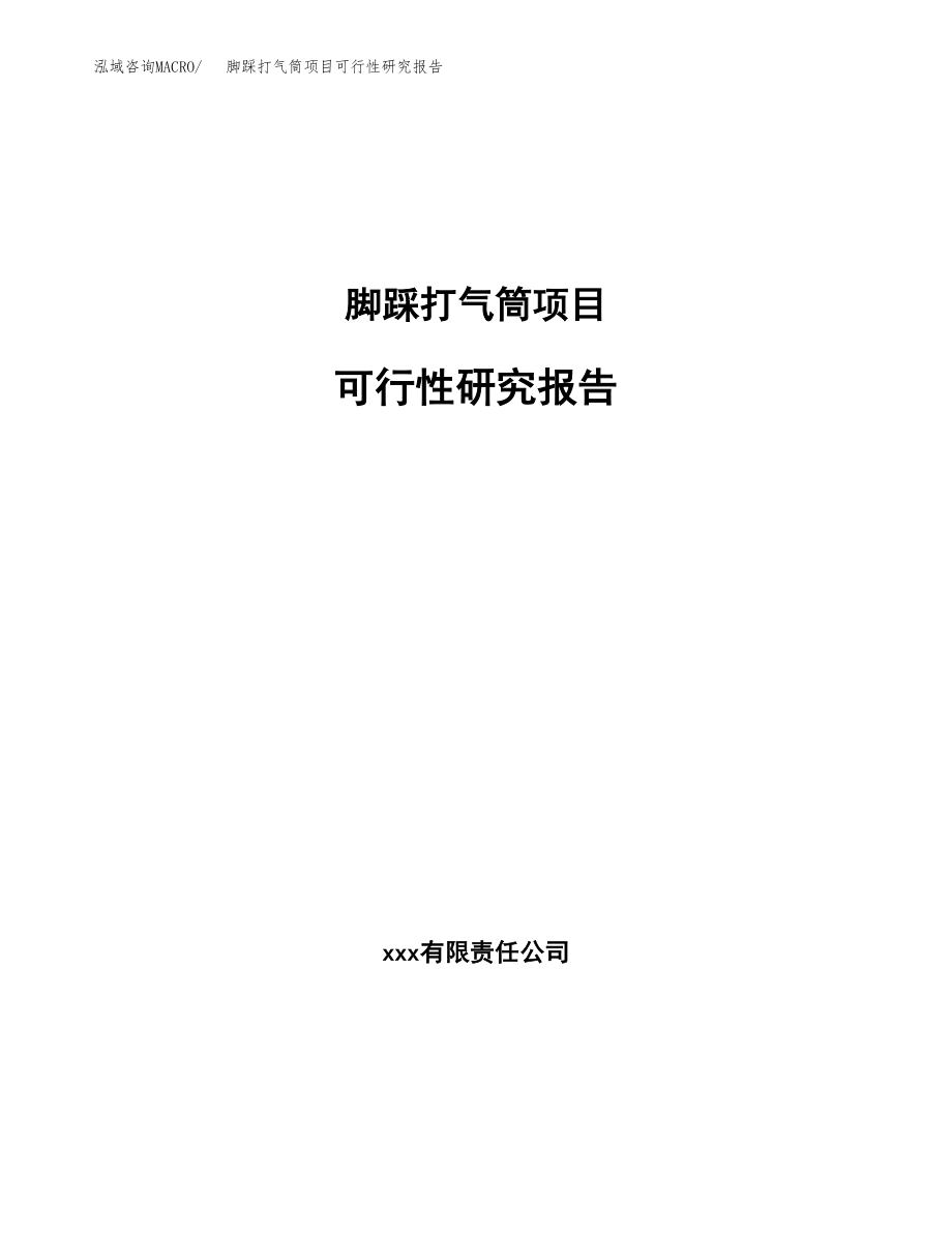 脚踩打气筒项目可行性研究报告（投资建厂申请）_第1页