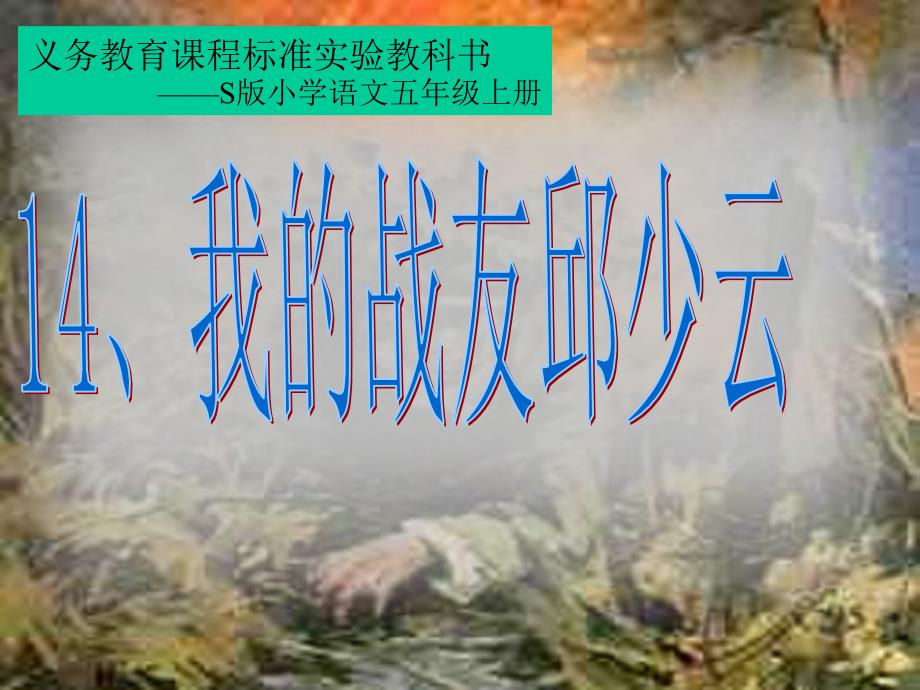 五年级上册语文说课课件-课文14 我的战友邱少云｜语文S版(共38张PPT)_第1页