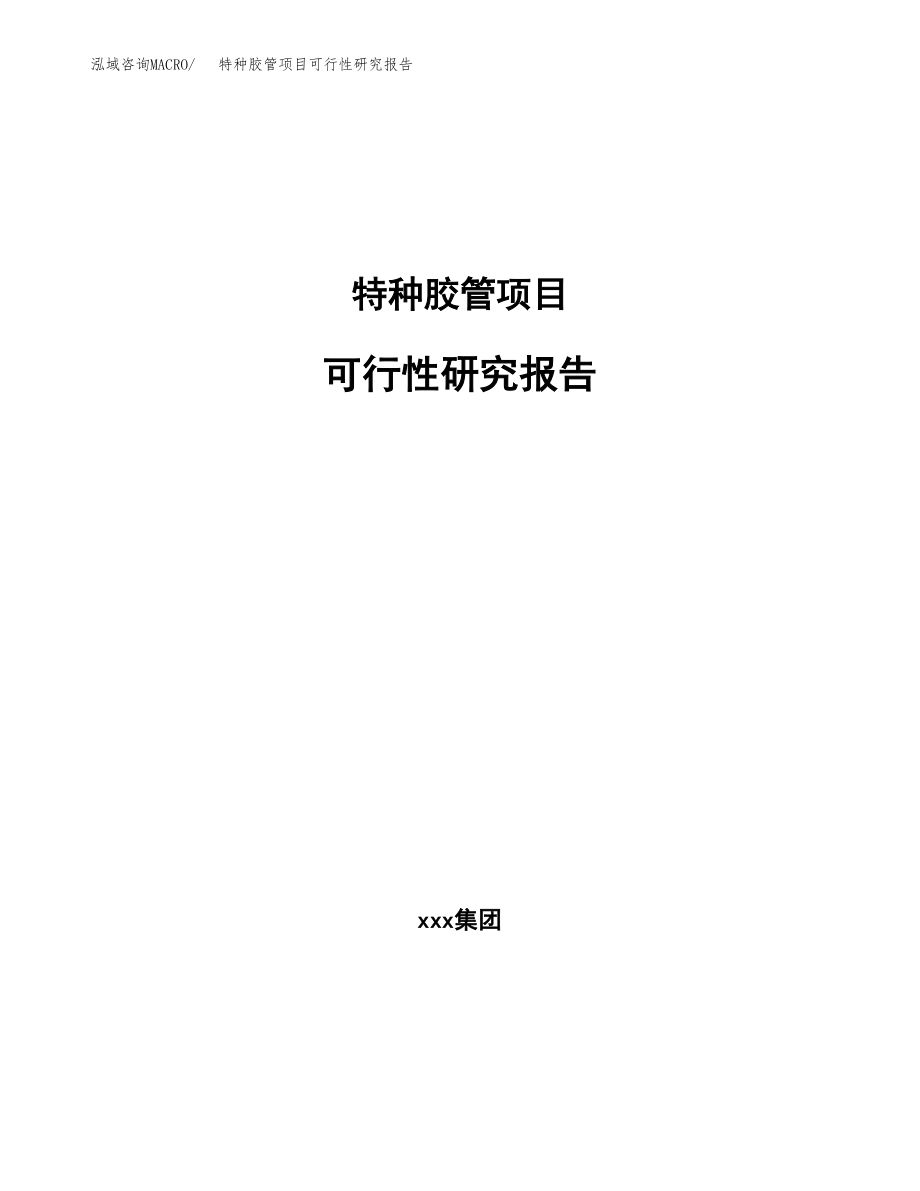 特种胶管项目可行性研究报告（投资建厂申请）_第1页