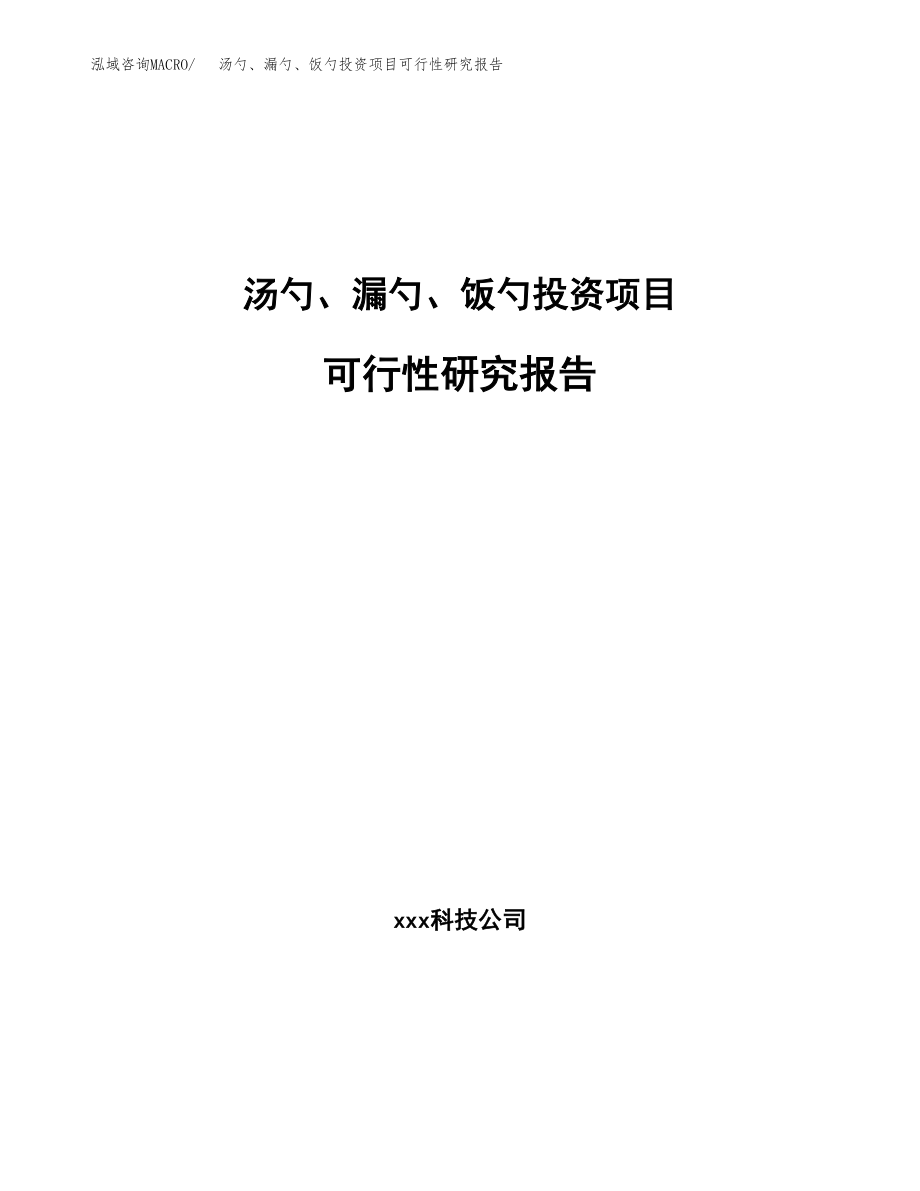 汤勺、漏勺、饭勺投资项目可行性研究报告(参考模板分析).docx_第1页