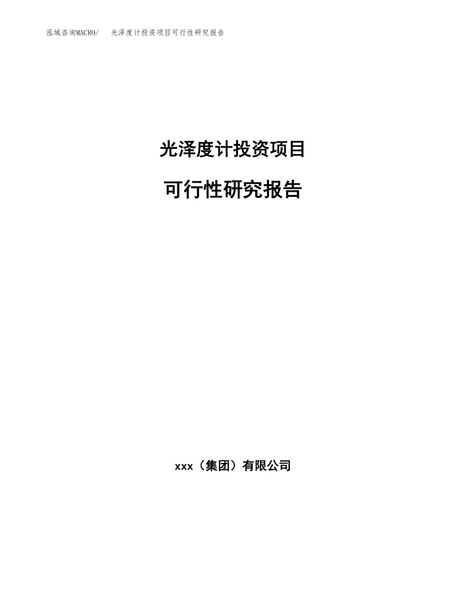 光泽度计投资项目可行性研究报告(参考模板分析).docx_第1页