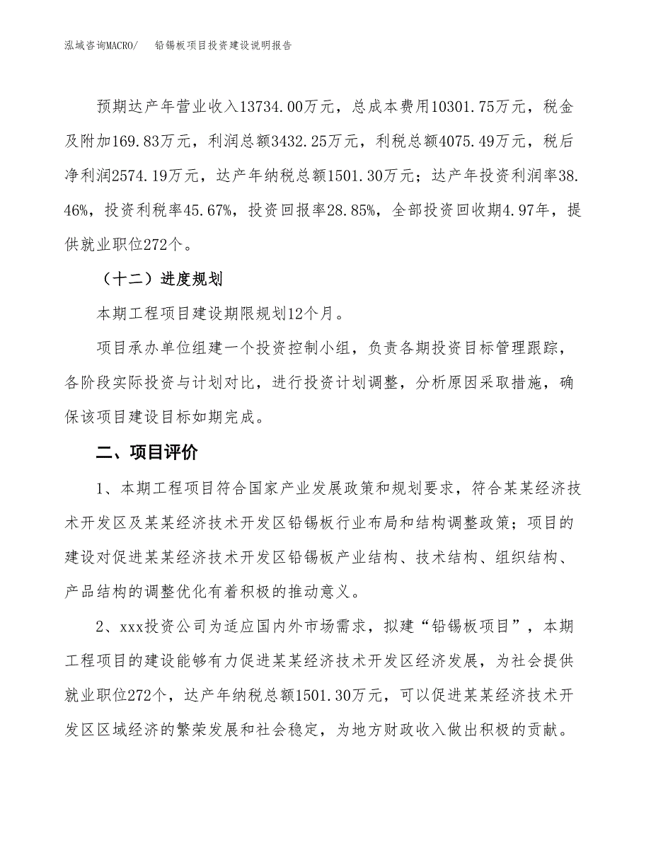 铅锡板项目投资建设说明报告.docx_第3页