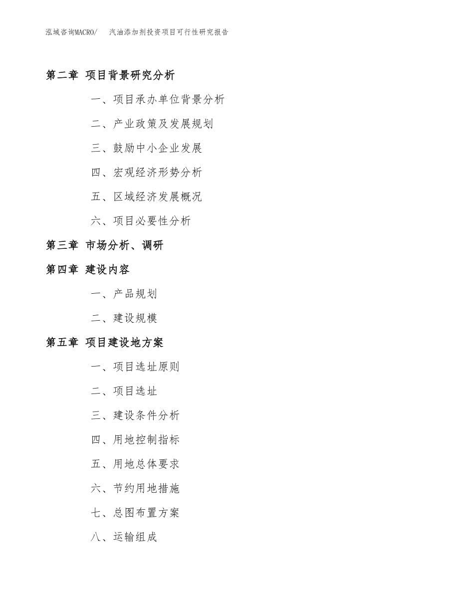 汽油添加剂投资项目可行性研究报告(参考模板分析).docx_第5页