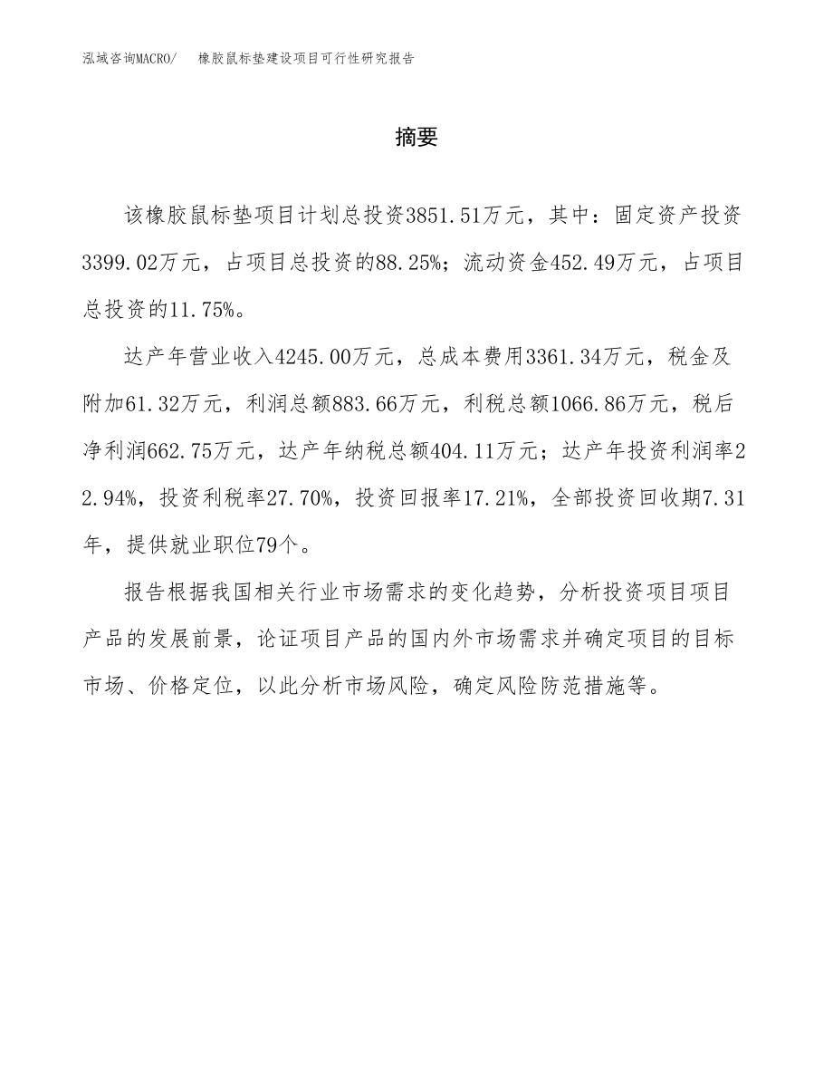 橡胶鼠标垫建设项目可行性研究报告模板               （总投资4000万元）_第2页