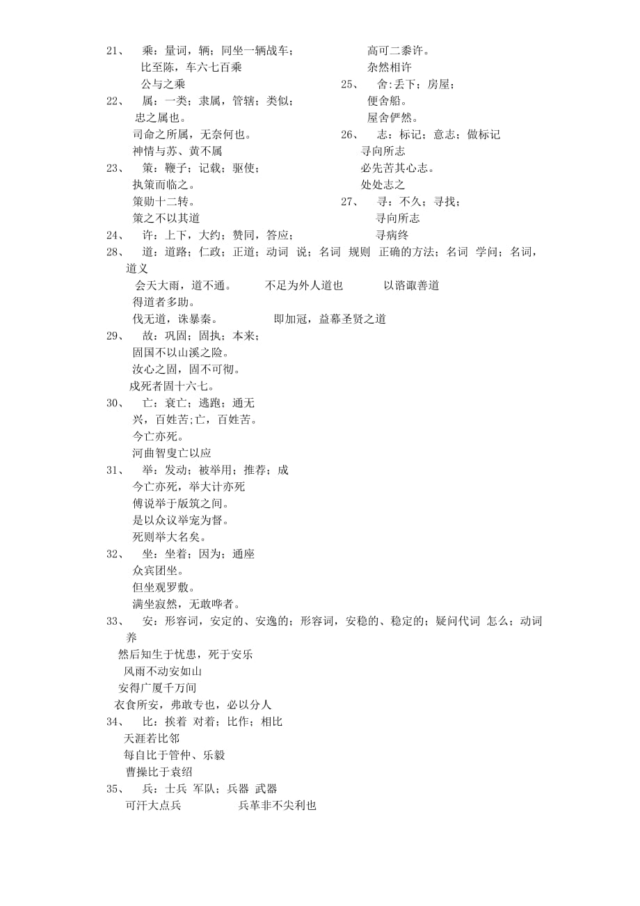 初中文言文实词虚词汇总资料_第2页