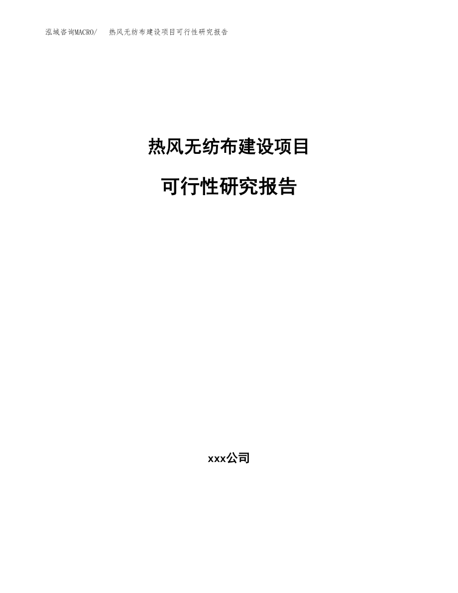 热风无纺布建设项目可行性研究报告模板               （总投资5000万元）_第1页