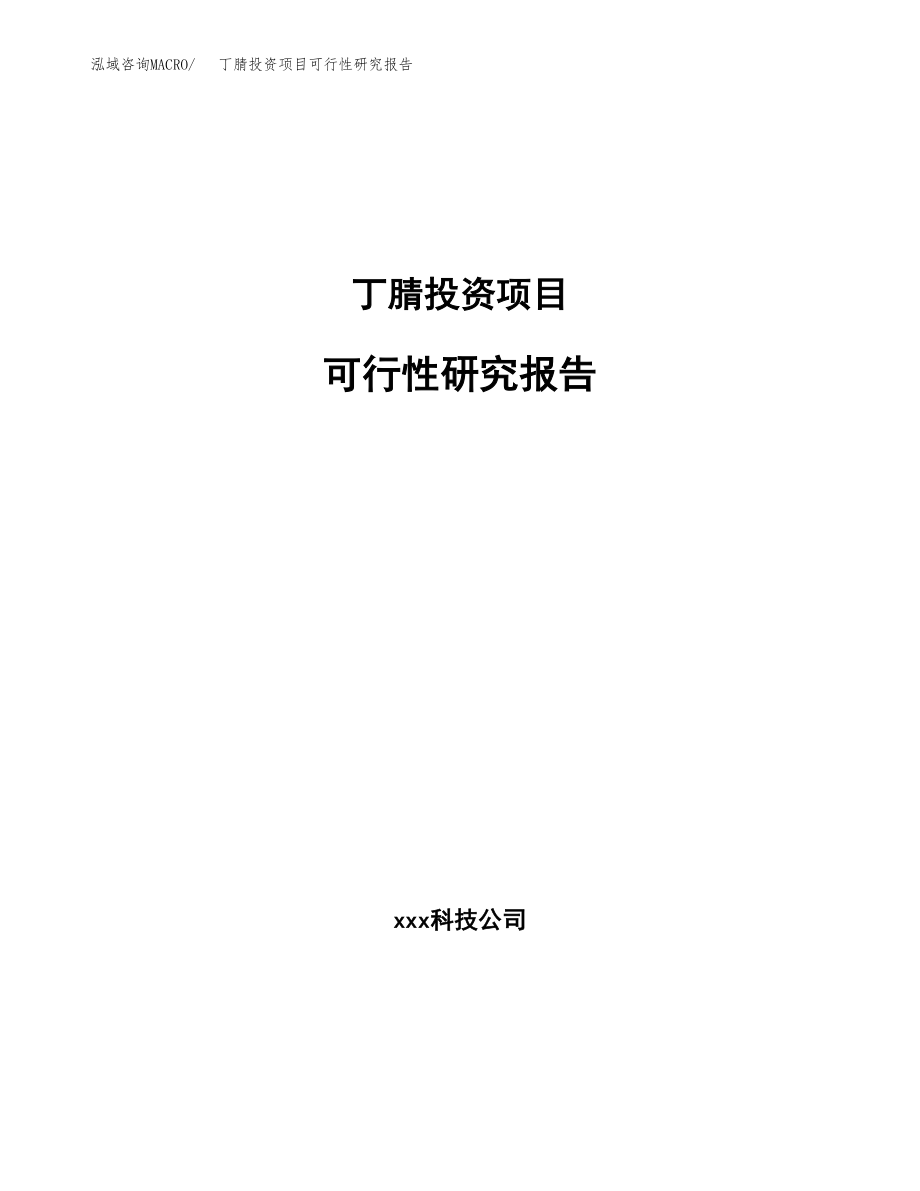 丁腈投资项目可行性研究报告(参考模板分析).docx_第1页