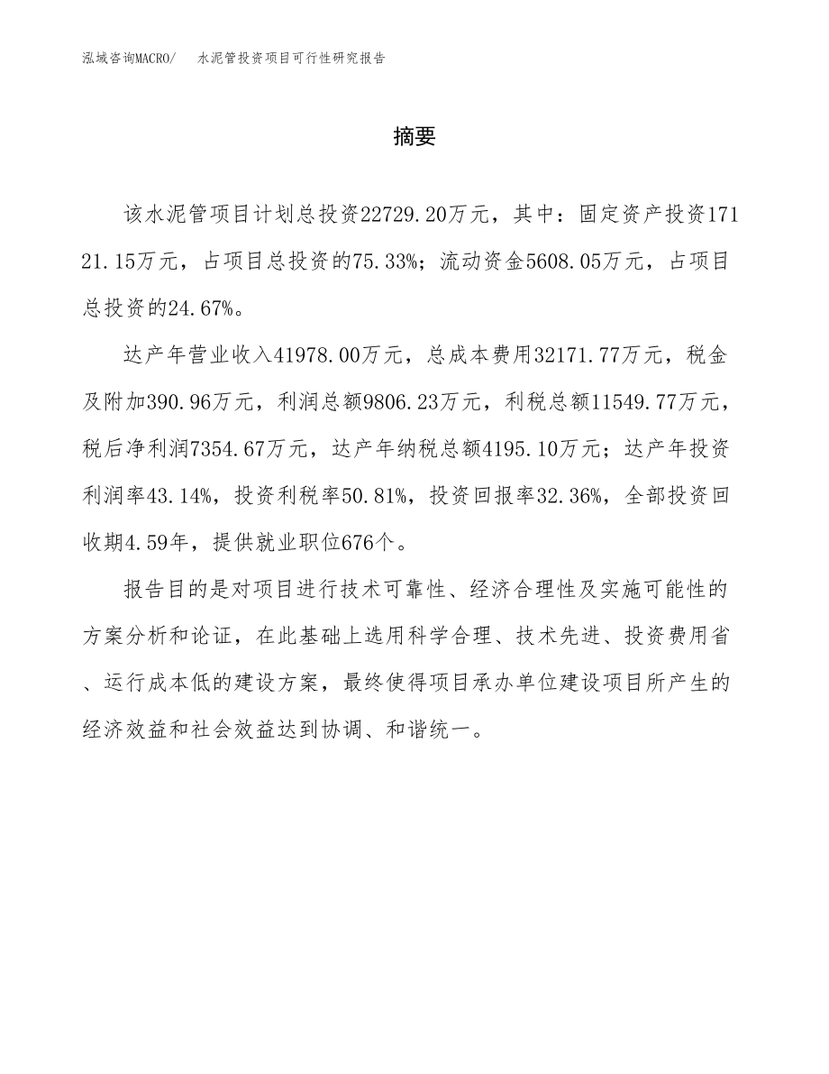 水泥管投资项目可行性研究报告(参考模板分析).docx_第2页