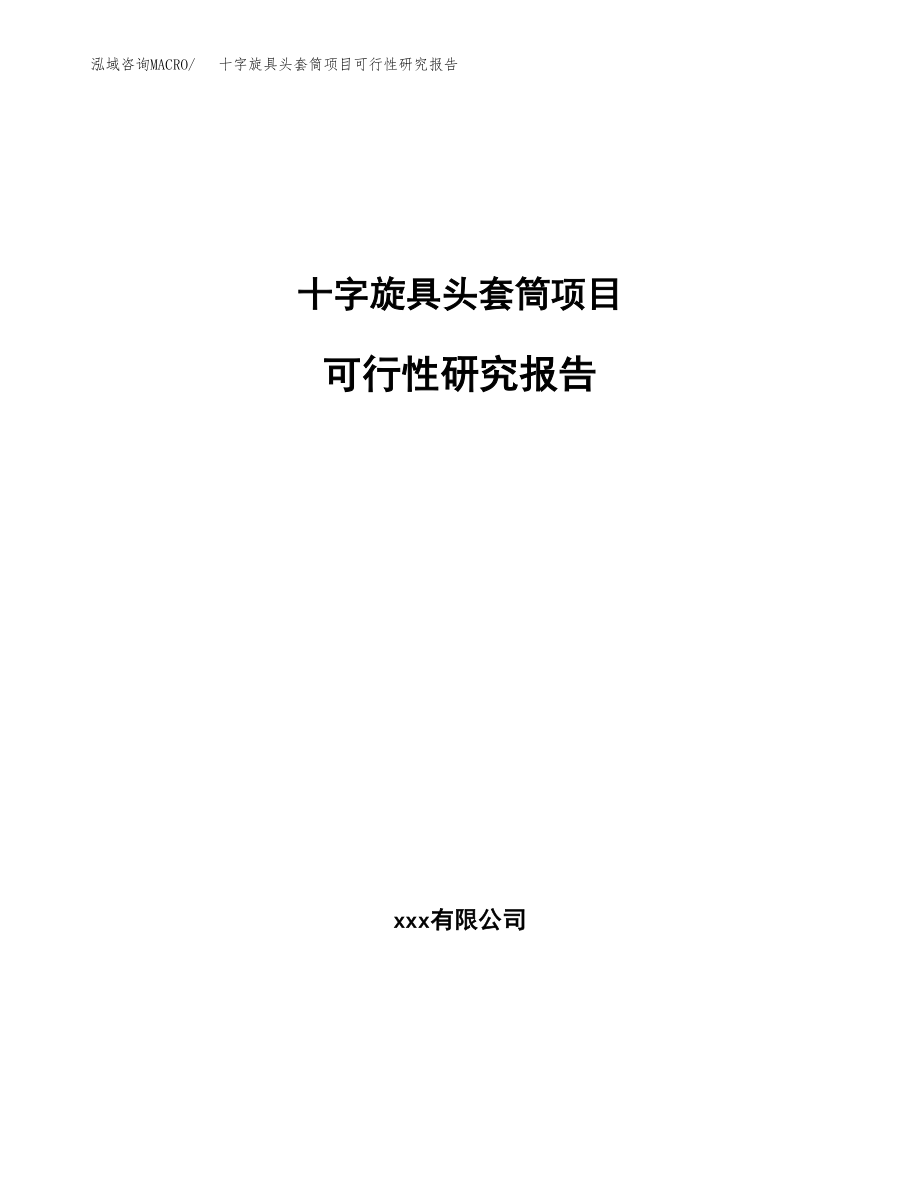 十字旋具头套筒项目可行性研究报告（投资建厂申请）_第1页