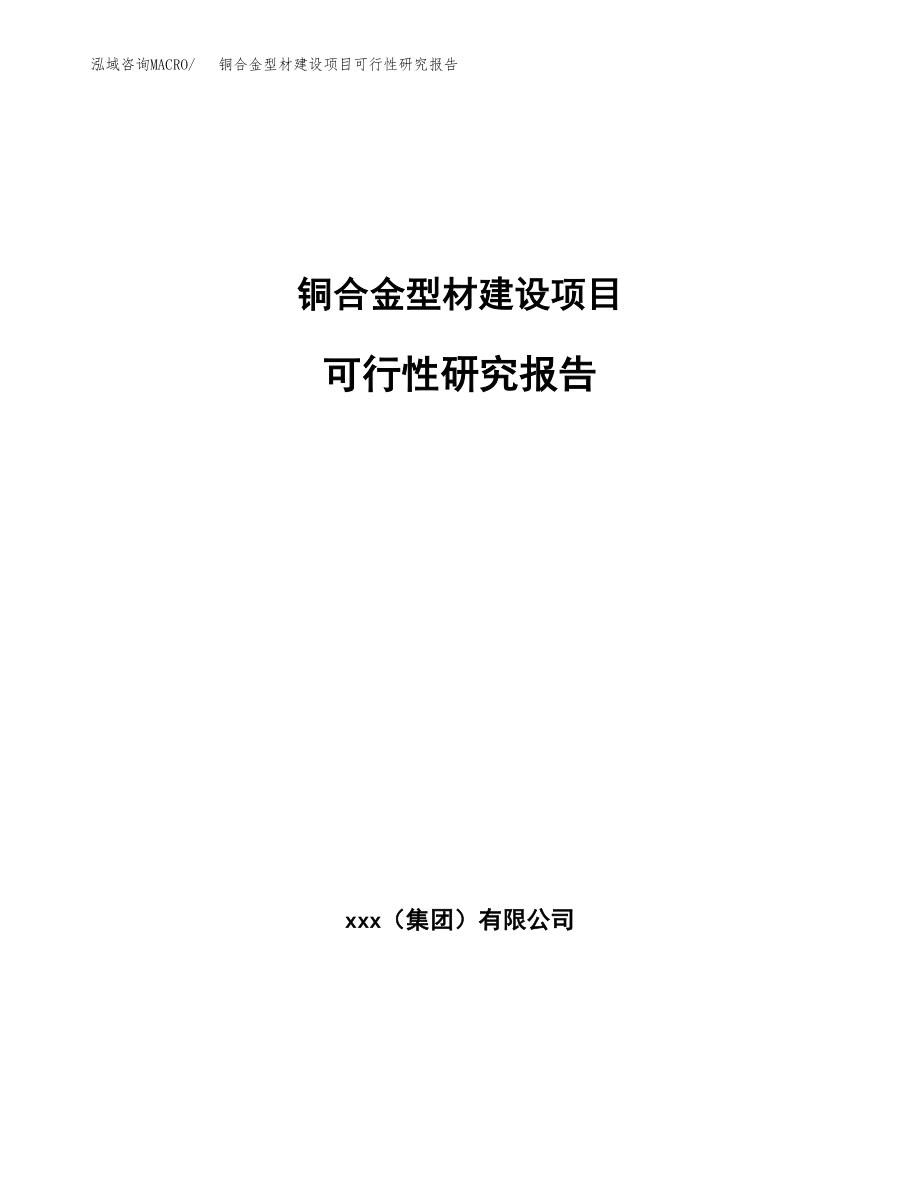 铜合金型材建设项目可行性研究报告模板               （总投资10000万元）_第1页